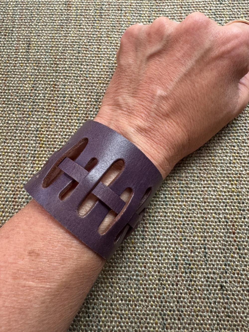 Groovy Purple Leather Cuff